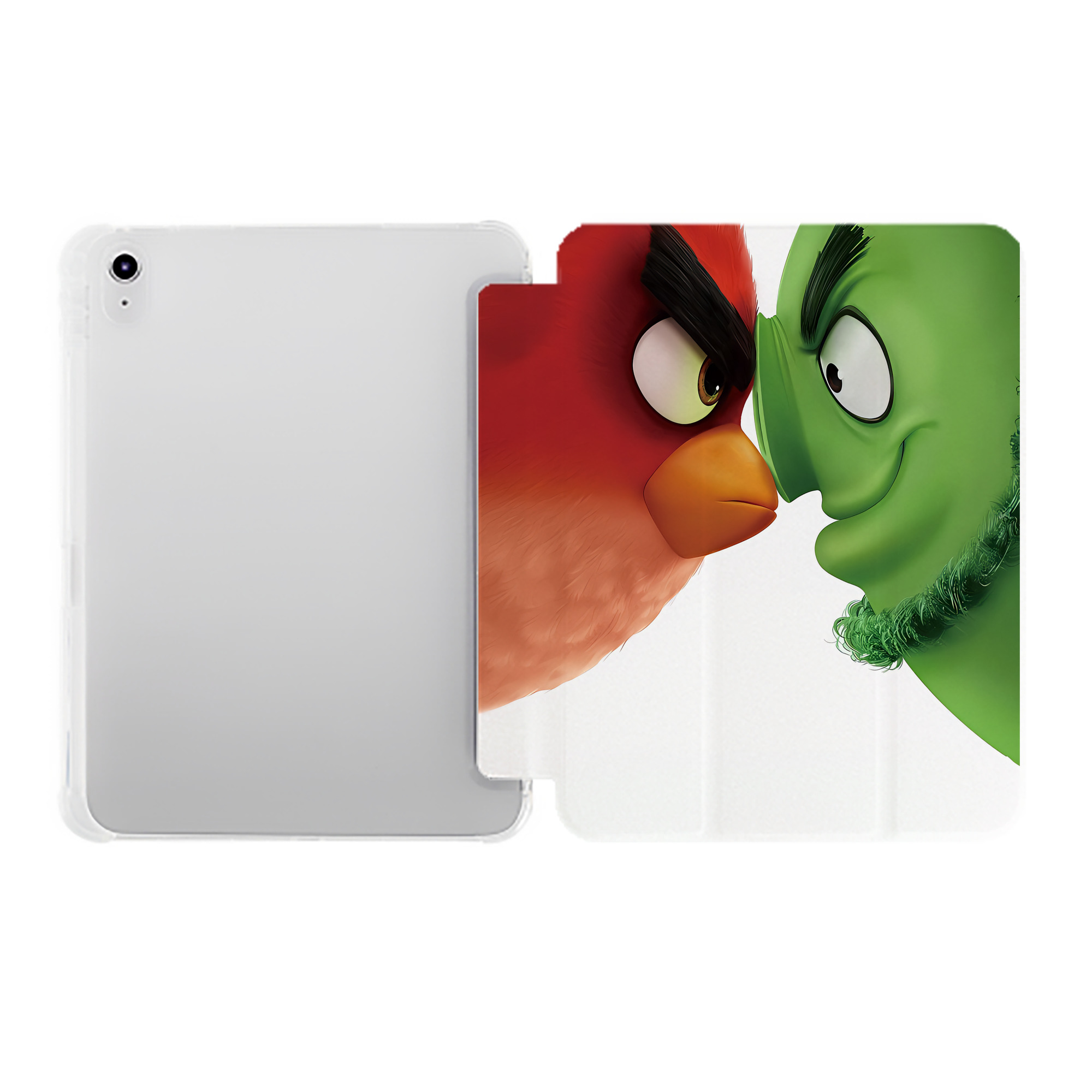 （画像用） Angry Birds アングリーバード IPad ケース ペン収納付き 三つ折りスタンド PUレザー×シリコン 対応機種9.5/10.5/10.9インチ